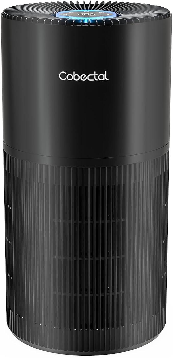 Air Purifiers for Home Large Rooms, Cobectal Air Cleaner with 3-in-1 Filter Covers up to 1650ft², Air Quality Sensor, Aroma Function & Sleep Mode, Pet Air Purifier, Black