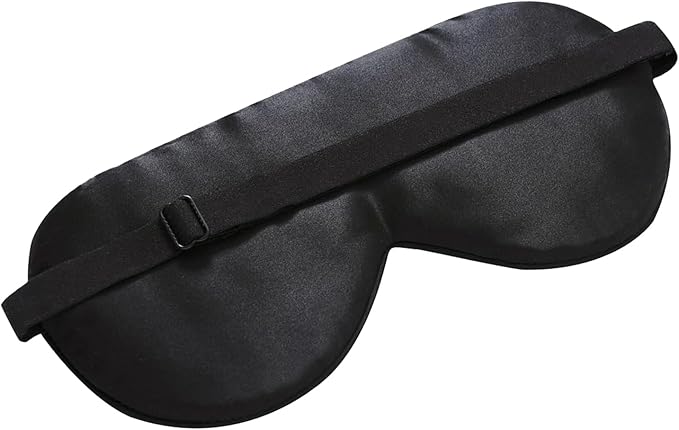 Alaska Bear Mulberry Silk Sleep Mask Cool Super Smooth Eye Cover Genuine Organic Silk for Sensitive Skin, Soft Filling, Lightweight Eye Shades for Sleeping (Original Black, Flat)