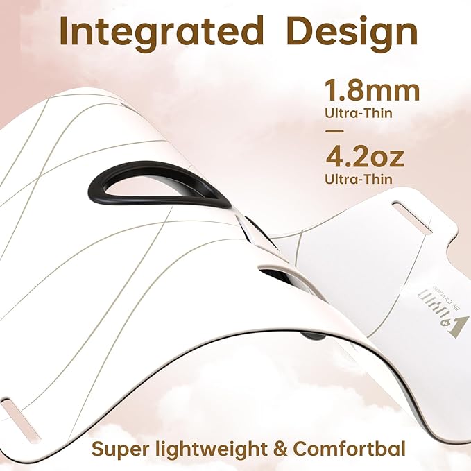 VYM Red Light Therapy for Face: Super Lightweight 292 LEDs High-Energy Red Light Therapy Mask Infrared LED Face Mask Light Therapy at Home Travel 2mm Thickness - White