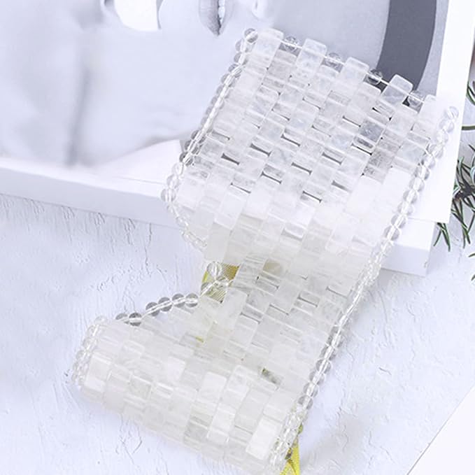 ideayard Crystal Eye Mask - Cooling Jade & 100% Clear Quartz Soothe Mask,Anti-Aging Hot or Cold Using, Eye Mask for Puffy Eyes