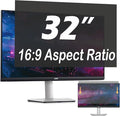 32 Inch Privacy Screen for Computer Monitor, 16:9 Anti-Spy Filter for Laptop & PC Display, Blue Light Blocking Anti-Glare Reversible Protector Film, Easy Slide-Mount Installation (32 Inch Widescreen(16:09))