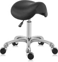 Ergonomic Saddle Stool, Adjustable Pneumatic Swivel Rolling Saddle Seat with Wheels for Hygienic, SPA, Salon, Home and Office, Haku 506 Series