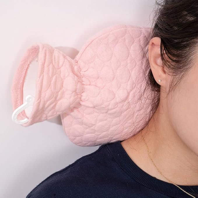 Fashy Hot Water Bottle with Blush Pink Quilted Cotton (67oz / 2L)