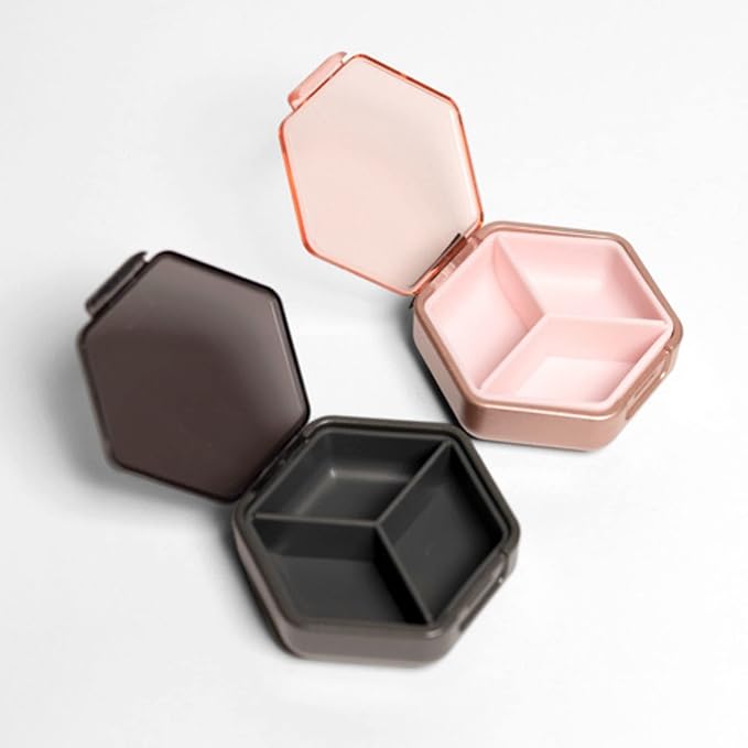 Pill Organization Set - Stylish Daily & Weekly Pill Management for Modern Living with Petite Pillbox & 7 Day Pretty Pillbox – A Weekly Pill Organizer in Rose & Rose Steele