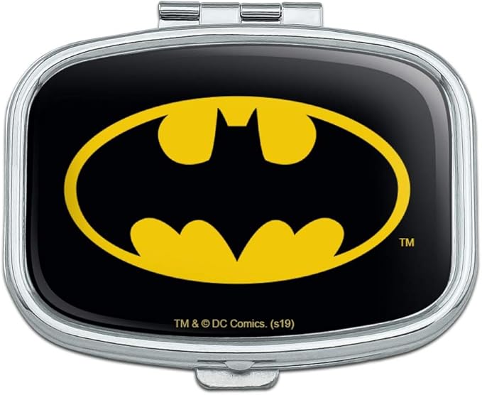 Graphics & More Batman Classic Bat Shield Logo Rectangle Pill Case Trinket Gift Box