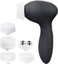 Facial Cleansing Brush Face Scrubber Exfoliating Cleaning Skin Care Cleanser Wash Women Girls Electric Beauty Powered Exfoliator Skincare Spin Tools Scrub Washer Self Care by VISOFO (Onyx)