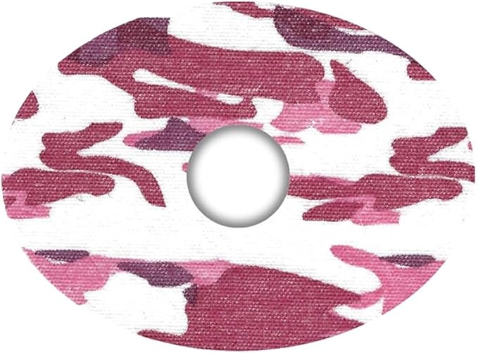 GrifGrips Oval CGM Adhesive Patches — CGM Covers Sensor Patch Overpatch Compatible for Libre 2/3, Guardian 4, Enlite Sensor - Original Adhesive Pack of 15 - Pink Camo