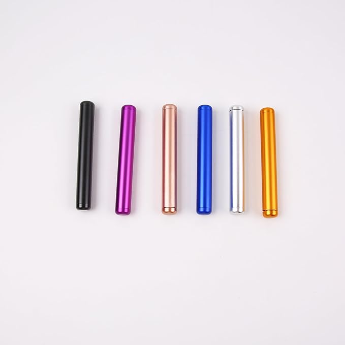 6 Pack Waterproof Aluminum Metal Tube Conetainer,4.3 inch Metal Storage Cases,Pocket-Sized for Purse Travel Outdoors