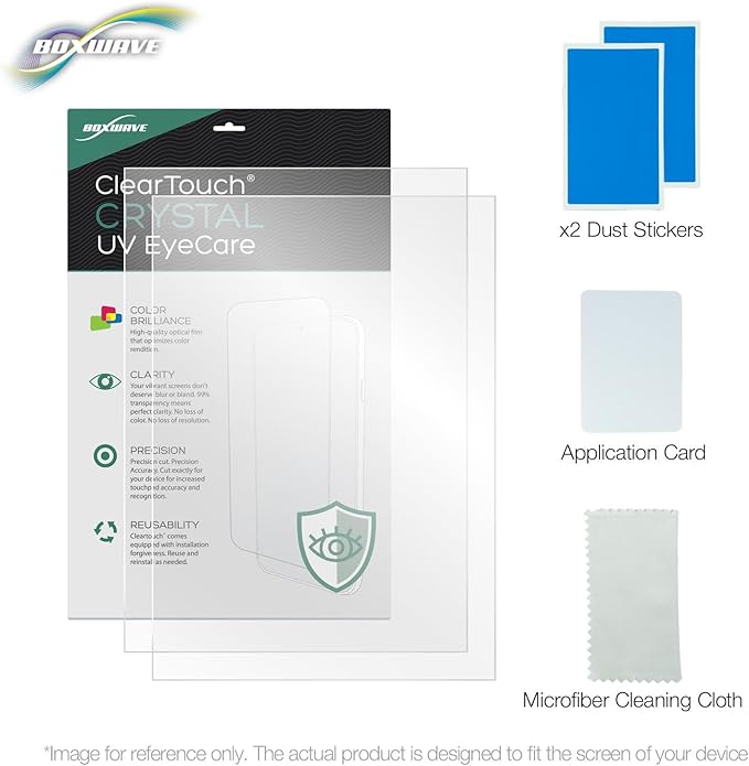 BoxWave Screen Protector Compatible With Skylight Calendar (15 inch) - ClearTouch Crystal Anti-UV EyeCare (2-Pack), Filters out Harmful Blue Light Reduce Fatigue