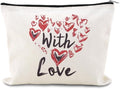 Valentines Day Makeup Cosmetic Bag Heart Toiletry Bag Pouch Engagement Anniversary Wedding Gifts Bags for Womens Wife Girlfriend Fiancee Love You Gift Gf Proposal Gifts Travel Make Up Bags Organizer