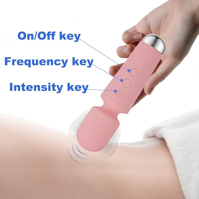 Personal Massager, Micro Wireless Massager, Small & Powerful, Waterproof Portable, Suitable for Relieving Neck, Leg and Shoulder Pain, Pink