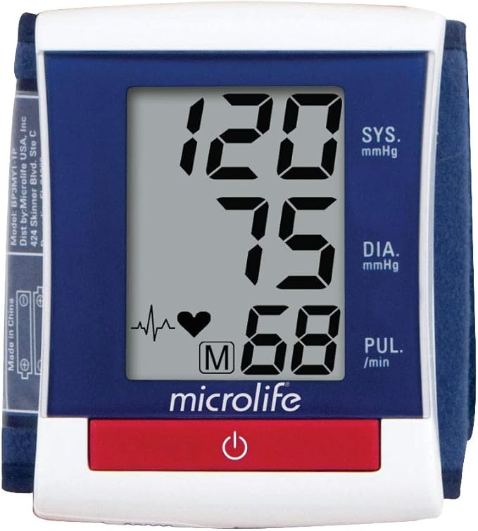 Microlife Wrist Blood Pressure Monitor, Automatic Portable Digital Blood Pressure Machine, Adjustable Cuff Fits Most – 5.3" - 7.7", Pulse Reading/Irregular Heartbeat Detector, Includes Carrying Case
