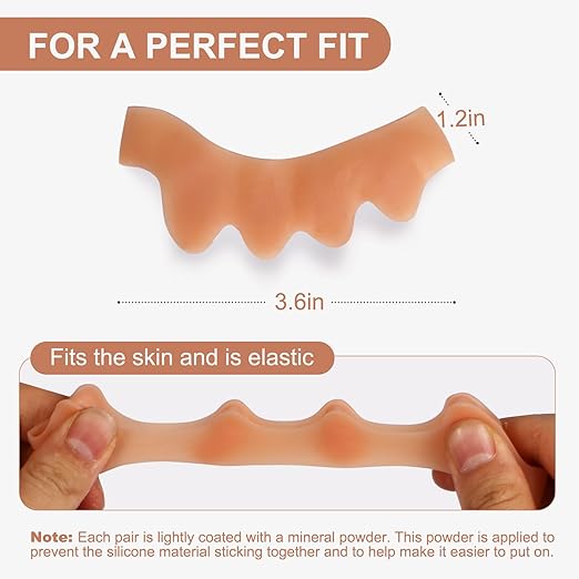 NudeSense Beige Toe Separators – Invisible Bunion Corrector & Hammertoe Straightener for Overlapping Toes, Plantar Fasciitis Relief – Discreet Gel Toe Spacers for Yoga, Pedicure & Barefoot Comfort – Washable & Reusable (2 Pairs)