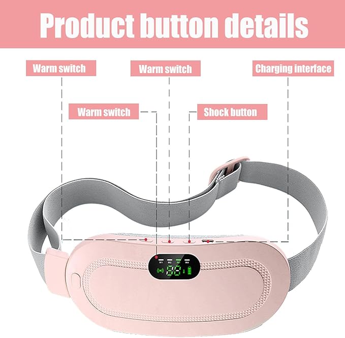 Heating Pad for Period Cramps, Three-Speed Adjustment，Portable Cordless Rechargeable Heating Pad for Menstrual Pain Relief Electric Heat Belt,Gifts for Her Women Girl Wife (Pink)