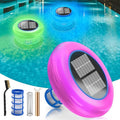 Pool Ionizer for Above Ground Pool, Upgraded Solar Ionizer Pool Auto Switching 7-Colored LED Night Light, More Lasting Copper Pool Ionizer Floater Up to 45,000 Gal