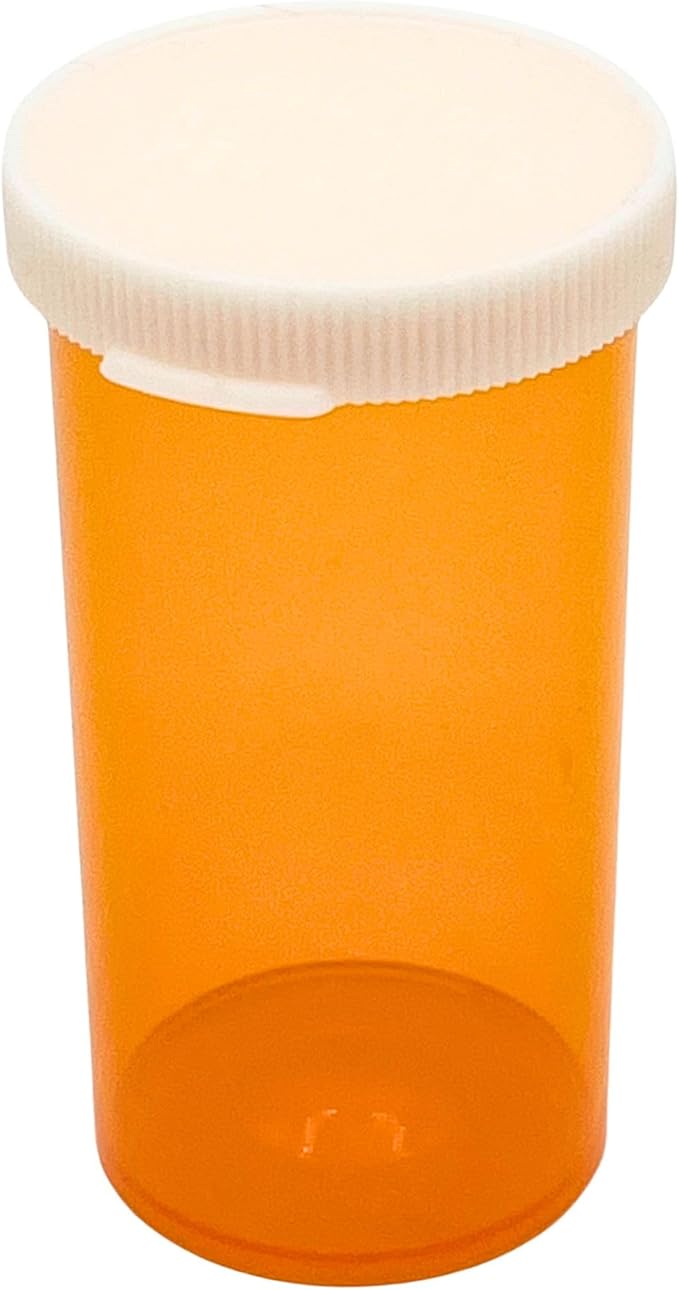 Five Star Supplies Snap Cap Plastic Pill Bottles - Easy Open Snap Cap - Pill Container Prescription Vial (Amber, 13 DRAM 360 ct.)