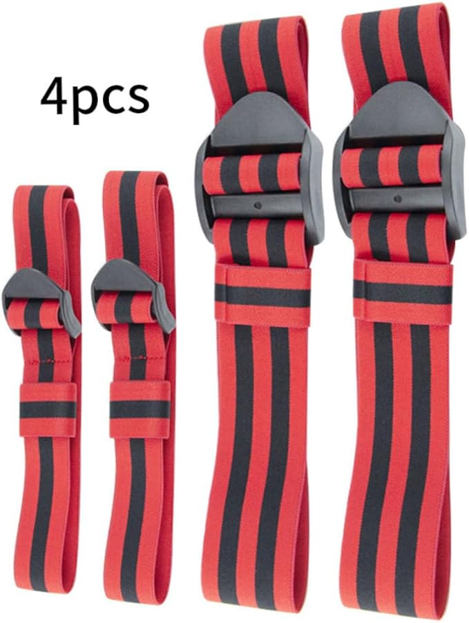 Blood Flow Restriction Bands Adjustable Occlusion Bands Portable Fabric Resistance Bands 4PCS Red Summer Sports Accessories