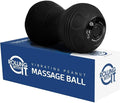 Rolling With It Vibrating Peanut Massage Ball - Deep Tissue Trigger Point Therapy, Myofascial Release - Handheld, Cordless - 4 Intensity Levels - Dual Lacrosse Ball Vibration Massager (Black)
