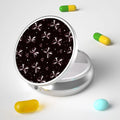 Pill Box, 3 Compartment Portable Travel Medicine Box with Mirror, Compact and Cute, Fits in Purse and Pocket, Medicine and Vitamin Organizer (Love Bow)