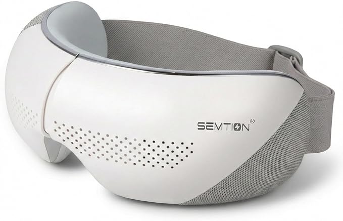 Eye Massager with Heat for Migraines Relief Heated Eye Mask for Dry Eyes, Eye Strain Relief, Birthday/Mothers Day Gifts for Women Mom(White)