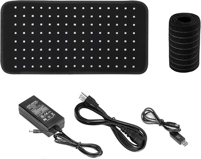 25W 660nm LED Red Light and 850nm Near Infrared Light Therapy Devices Large Pads Wearable Wrap for Body Pain Relief