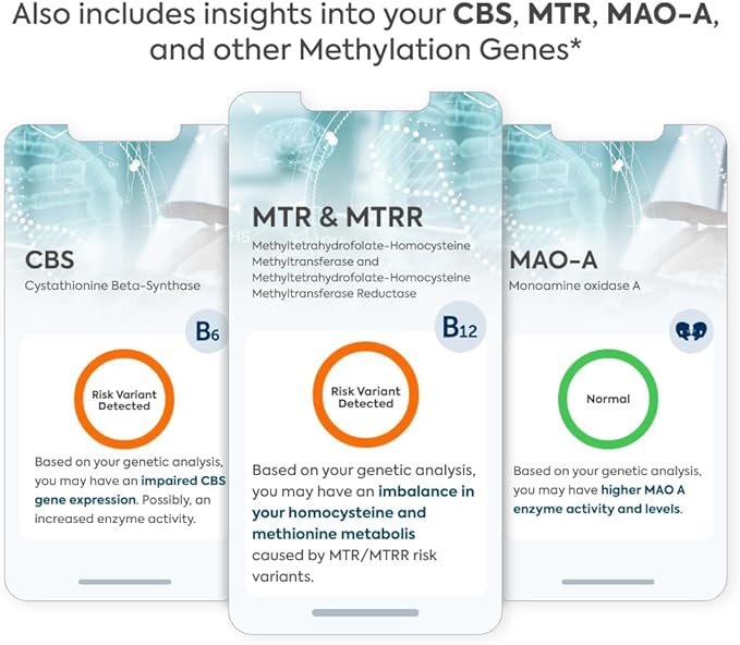 Methylation Test Complete Ultimate 13 Gene Wellness Analysis | 3-Pack Family Kits Over 120 Reports for Nutrition, Fitness, Vitamins, Sleep, Skincare