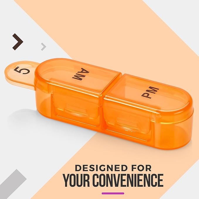 Monthly Pill Organizer 2 Times a Day - 30 Day AM/PM Pill Box with Removable Daily Compartments & Storage Tray, Large Capacity 1-Month Medicine Organizer Case for Vitamins & Supplements, BPA-Free