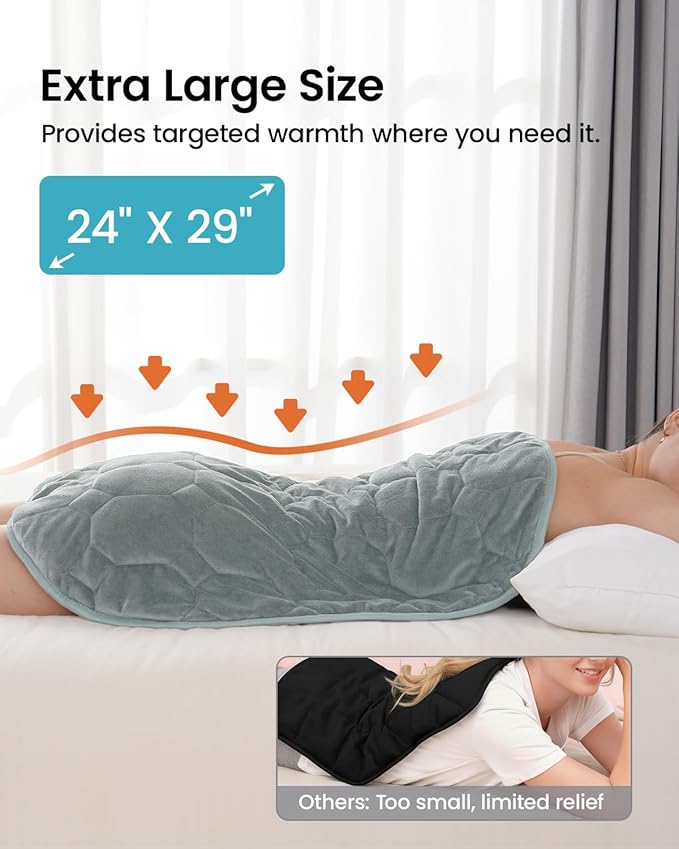 immtree Weighted Heating Pad for Period Cramps, 7lbs XXXL Size(29x24) with Fast Heat Technology, Heated Blankets for Adults, Deeper Pain Relief for Back, Shoulder and Knee