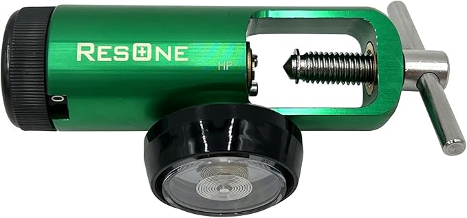 25LPM Oxygen Regulator CGA-870, Adjustable Flow 0-25 LPM - ASTM G175-03 - Aluminum/Brass, Max Inlet: 3000 PSI, Outlet: 50 PSI - Compact 1.38 inches X 4.65 inches