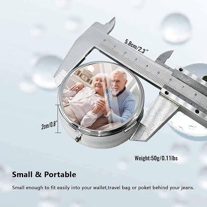 Custom 3 Compartment Pill Box, Personalize It to Add Any of Your Text and Images, Portable Pill Box Storage for Travel, Pocket Or Purse Pill Box Decorative Metal Medication Vitamin Organizer