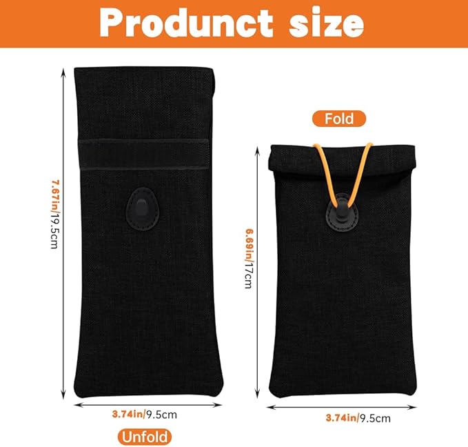 Faraday Bags for Phones, Signal Blocking Case Dry Shield Faraday Phone Sleeve Waterproof Dry Bag for Cell Phones, Car Key/WiFi/RFID/GPS Signal Blocker(Color:Black)