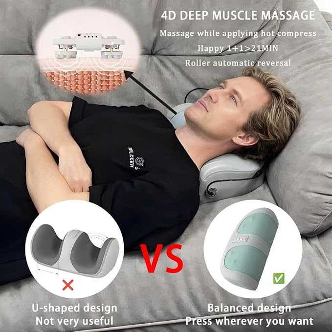 Foot Massager with Heat, with 3 Intensity Levels Shiatsu Kneading,with Massage Roller,Dual-Frequency Red Light 107.6°F Constant Temperature,Ideal for Feet Care and Pain Relief at Home, Office﻿ (Green)