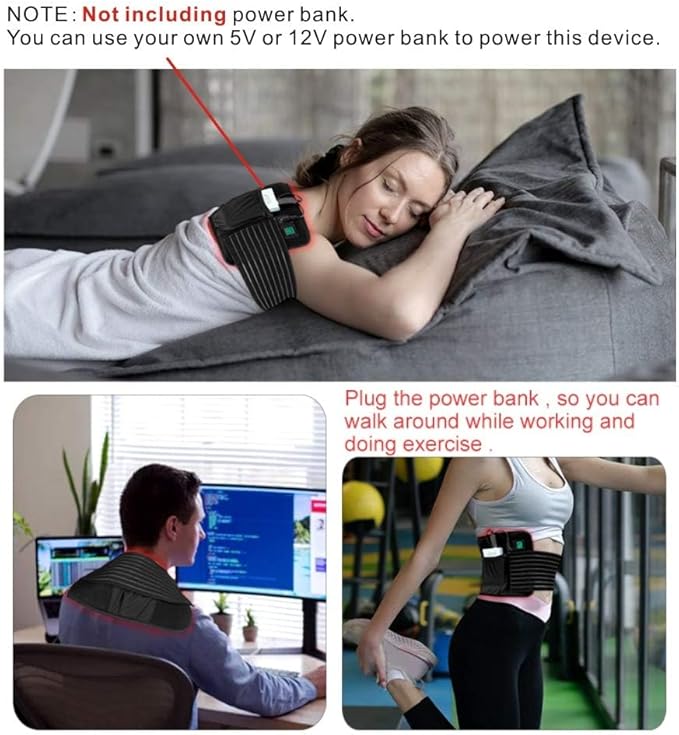 LOVTRAVEL New 660nm LED Red Light and 850nm Near Infrared Light Therapy Devices Large Pads Wearable Wrap for Pain