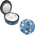 EZY DOSE Travel Pill Organizer with Built-in Mirror, Features Zippered Daisy Case, Compact and Portable Medication Case for Daily Vitamins, Pills, and Medicine, Ideal for Travel and On-The-Go Use