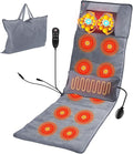 KOCASO Full Body Electric Massage Mat with Heat Vibration Massage Pad Cushion Back Massage Mattress Chair Pad with Neck Massage Pillow with 10 Vibration Motors Timer for Home Office/53.14*19.68 inch