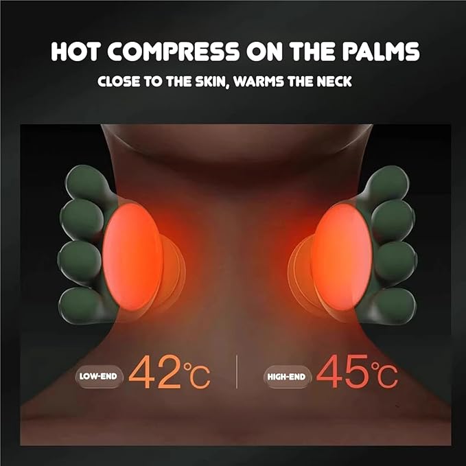 Heated Human-Like Shiatsu Neck Massager with Fingers, Wireless Portable Neck and Shoulder Massager, Electric Massagers for Neckk and Back Pain Relief and Muscle Relax