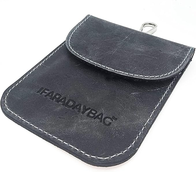 Faraday Key Fob Protector - Real Leather Premium Signal Blocking Pouches - RFID Blocking Car Key Security Shield