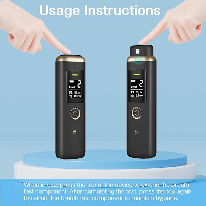 Oral Odor Freshening Detector, Personal Bad Smell Checker, Portable Oral Odor Freshening Rate Detector for Oral Health, Real - Time Odor Checking, 32 - bit CPU for Accurate Monitoring