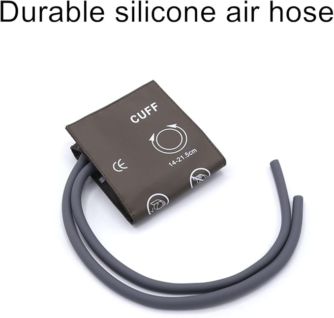 Blood Pressure Cuff with Dual Tubes for Pediatric Child 14-21.5 cm, Reusable PU Brown Replacement Blood Pressure Cuff, No BP Connector