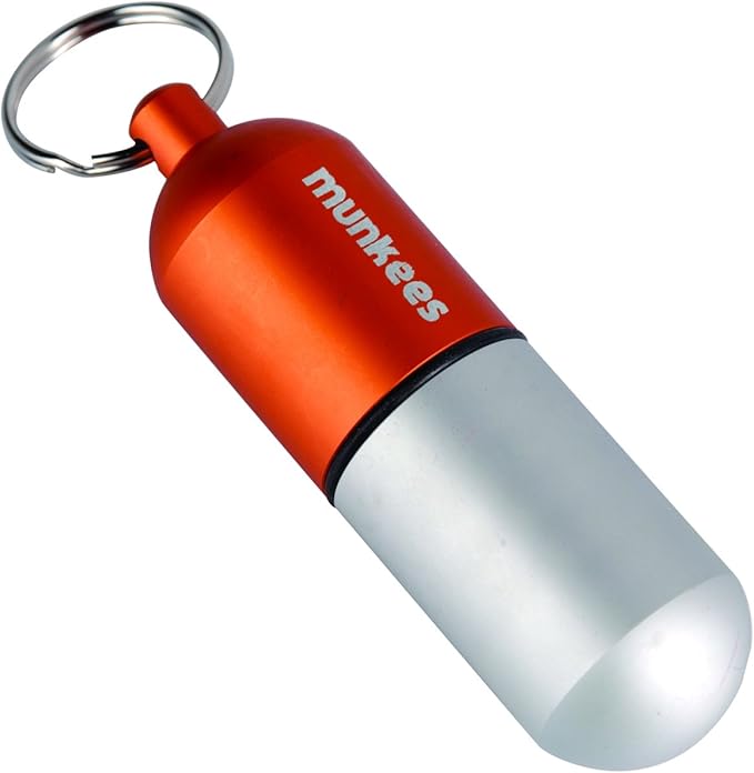 Munkees Waterproof Capsules, Watertight Accessory Case, Airtight Pill Bottle for Camping, Hiking, Backpacking, Compact Valuables Container for Outdoors