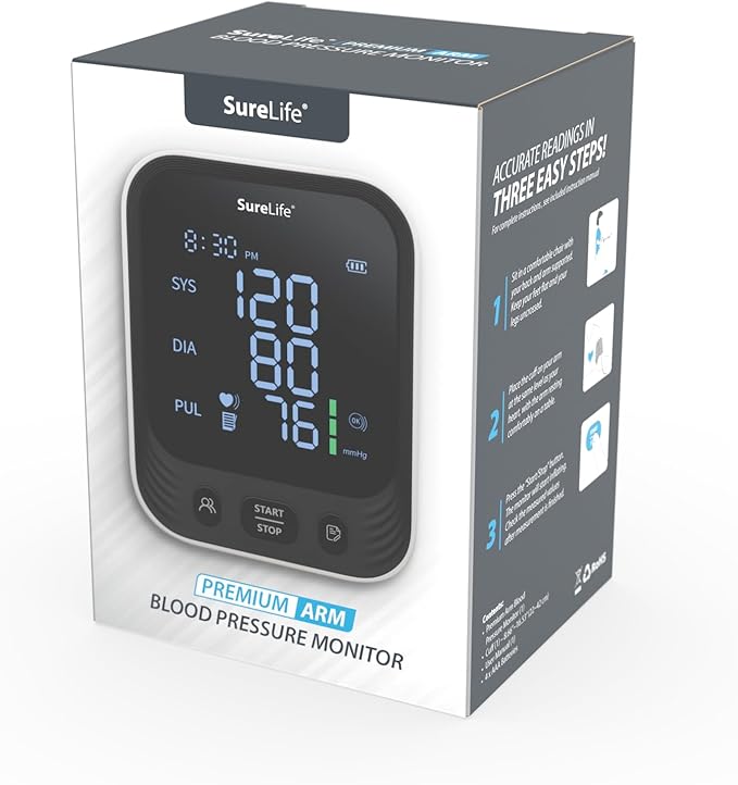 SureLife Premium Arm Blood Pressure Monitor with Universal Size Arm Cuff