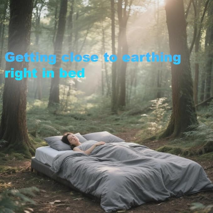 Grounding Sheets for Improving Sleep Quality,Pure Silver Fiber+Organic Cotton,Bedding Grounded Fitted Sheet Set,Deep Pocket. (Gray, California King)
