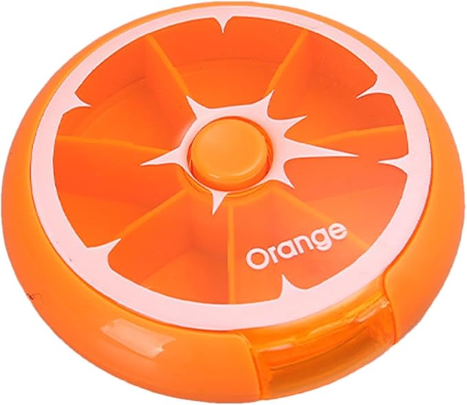 Weekly Pill Organizer - Eco-Friendly Round Pill Storage Box, Round Pill Organizer | 7-Compartment Weekly Pill Dispenser, Weekly Medication Organizer Suitable for vitaminn, Medication, and Candy