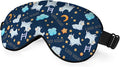 Cute Sheep Sleep Eye Mask Good Night Moon Clouds Stars Silk Eye Mask Sleeping Soft Eye Shade Cover for Men Women Boy Girl Airplane Travel with Elastic Strap