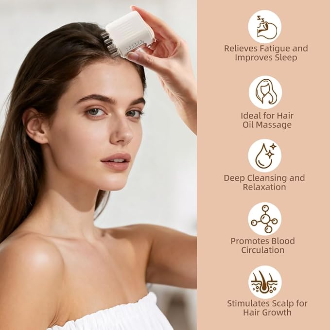 Scalp Massager and Hair Applicator, Scalp Applicator Brush for Hairs Growth & Care, Electric Massage Comb, Suitable for Home, Travel