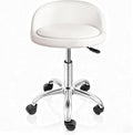 SUPER DEAL Adjustable Height Hydraulic Rolling Swivel Stool Tattoo Facial Massage Spa Salon Medical Stool with Back Rest (White)