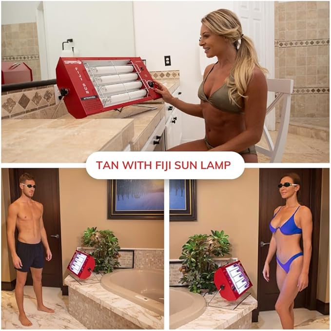 New for 2026 - Padded UV Eye Protection Goggles for The Fiji Sun Tanning Lamp and Red Light Therapy, FDA Registered, Clear Unobstructed Vision, Padded for Comfort