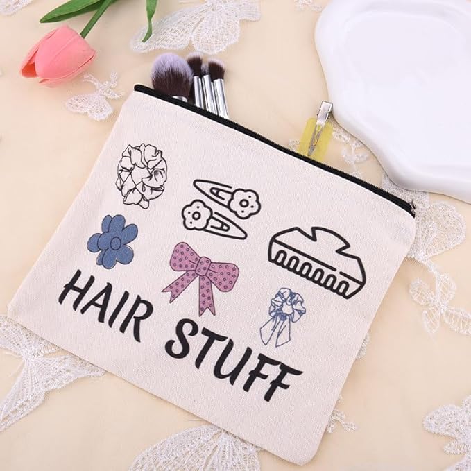 Hair Stuff Bag for Travel Hair Accessory Pouch for Girls Hairdresser Hairstylist Bags for Supplies Cosmetology Student Gifts Bag Salon Cosmetic Makeup Bags Barber Hairdresser Toiletry Zipper Pouches