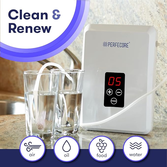 Water Ozonator - Odor Eliminator and Fresh Water Machine w/Diffuser Stones and Timer - For Home, Kitchen, Fruits & Vegetables - 600 mg/Hour﻿