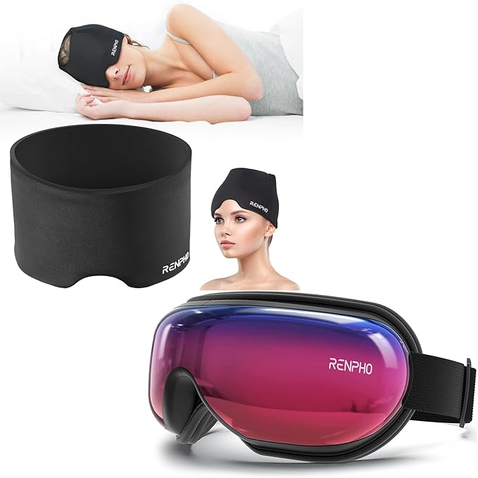 Renpho Headache Relief Hat with Hot or Cold Therapy & Eyeris 1 - Eye Massager with Heat